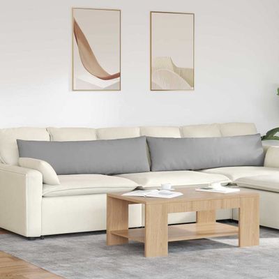 vidaXL Vankúše na pohovku 2 pcs Oblá šedá 145 x 40 cm látka