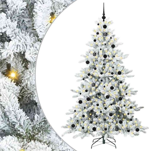 vidaXL Umelý Sklápací Vianočný Stromček Biela 210 cm PVC a oceľ
