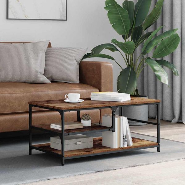 vidaXL Konferenčný stolík Staré drevo 90 x 49 x 40 cm Kompozitné drevo