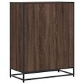 vidaXL Skrinka na topánky, hnedý dub 75x38x97,5cm kompozitné drevo+kov