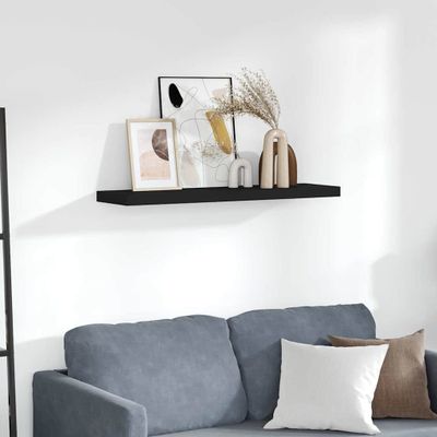 vidaXL Plávajúca nástenná polica, čierna 90x23,5x3,8 cm, MDF