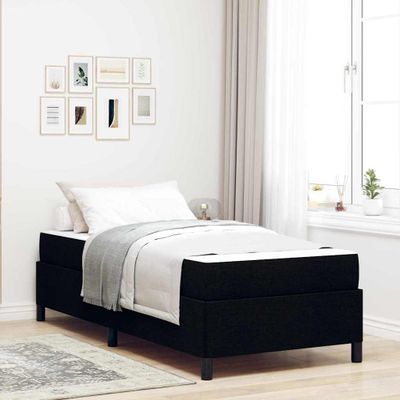 vidaXL Posteľ s pružinovým rámom Čierna 100 x 200 cm látka