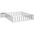 vidaXL Ohrádka pre psov 46 panelov čierna 50x100 cm práškovaná oceľ