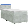 vidaXL Posteľ boxspring s matracom Svetlosivá 100 x 200 cm Zamat