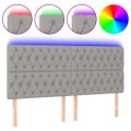 vidaXL Čelo postele s LED bledosivé 180x7x118/128 cm látka