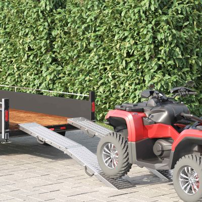 vidaXL Skladacia rampu 200 kg na rampu 2 pcs Strieborná
