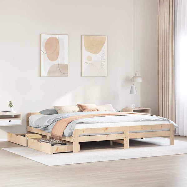 vidaXL Posteľ bez matraca 200x200 cm masívna borovica