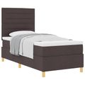vidaXL Posteľ s pružinovým rámom Tmavohnedá 90 x 200 cm látka