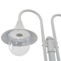 vidaXL Záhradná stĺpová lampa E27 220 cm hliníková 2 lampáše biela