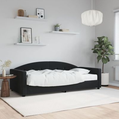 vidaXL Denná posteľ s matracom čierna 90x190 cm zamat