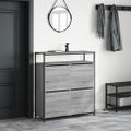 vidaXL Botník so 4 výklopnými zásuvkami sivý dub sonoma 100x34x112 cm