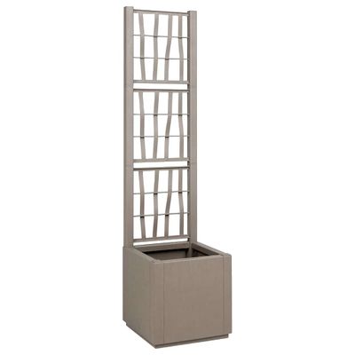 vidaXL Záhradný kvetináč s trellis Svetlohnedá 36 x 36 x 140 cm PP
