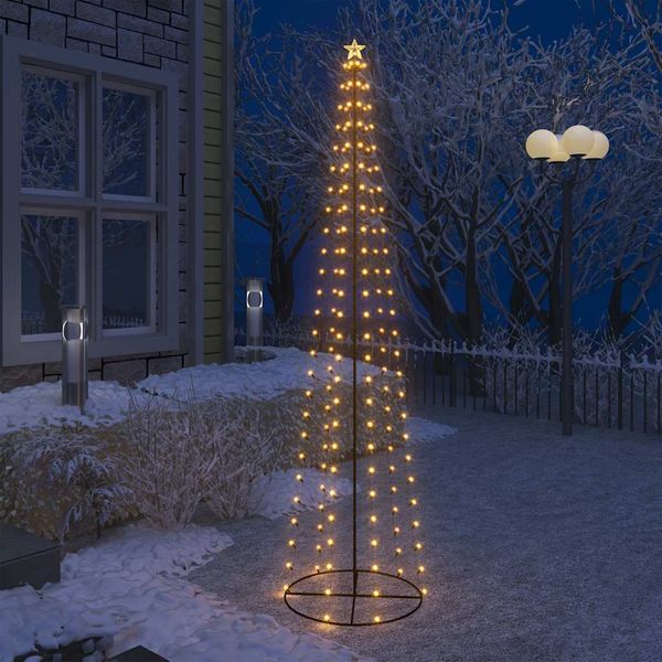 vidaXL Vianočný stromček, kužeľ, 136 LED, teplé biele svetlo 70x240 cm
