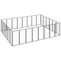 vidaXL Ohrádka pre psov 28 panelov čierna 50x100 cm práškovaná oceľ