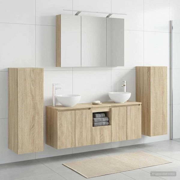 vidaXL Sada kúpeľňového nábytku 6 pcs Dub sonoma