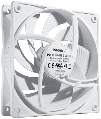 Be quiet! / ventilátor Pure Wings 3 / 120mm / PWM / high-speed / 4-pin / 30,9dBA / biely Ventilátor, 120mm, Rifle ložisko, 4pin PWM, 30,9dBA, výška 25mm, biely