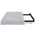 vidaXL Plávajúce nástenné police 4 ks betónové sivé 50x23,5x3,8 cm MDF