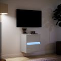vidaXL TV nástenná skrinka s LED svetlami biela 41x31x45 cm