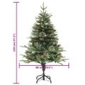 vidaXL Osvetlený vianočný stromček so šiškami, zelený 120 cm, PVC a PE