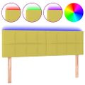 vidaXL Čelo postele s LED zelené 144x5x78/88 cm látka