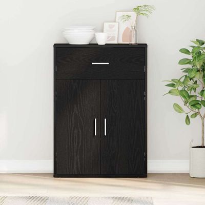 vidaXL Servírovacia skriňa Čierny dub 60 x 30 x 84 cm Kompozitné drevo