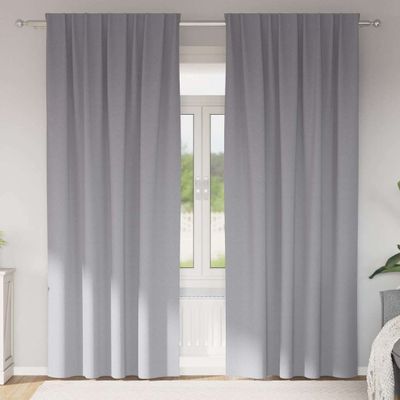 vidaXL Záclony na zatemnenie s krúžkami 2 pcs Svetlosivá 245 x 140 cm