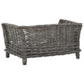 vidaXL Košík pre psa s vankúšom, sivý 50x33x30 cm, prírodná vŕba