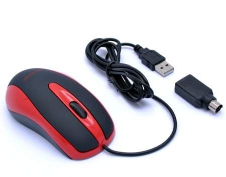 AMEI AM-M801/Kancelárska/Optická/800 DPI/Drôtová USB/Čierna-červená