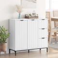 vidaXL Servírovacia skriňa Biela 89,5 x 33 x 82 cm Kompozitné drevo