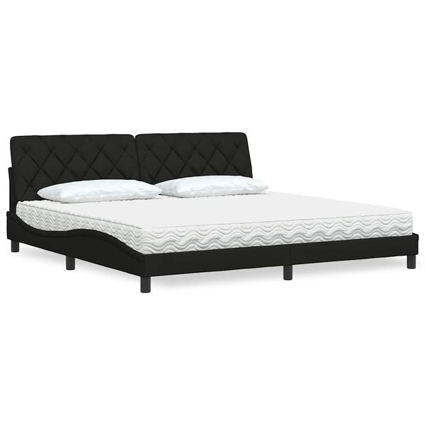 vidaXL Posteľ s matracom čierna 200x200 cm látka