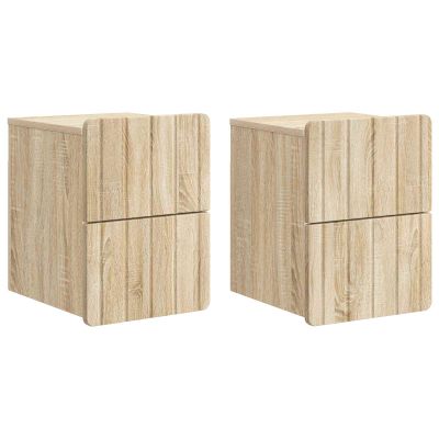 vidaXL Nástenná nočná skrinka 2 pcs Dub sonoma 33 x 34,5 x 43 cm
