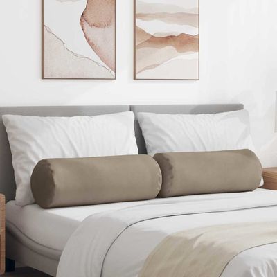 vidaXL Podložkové vankúše 2 pcs Sivohnedá Ø 25 x 70 cm Mikrovlákno