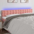 vidaXL Čelo postele s LED ružové 200x5x78/88 cm zamat