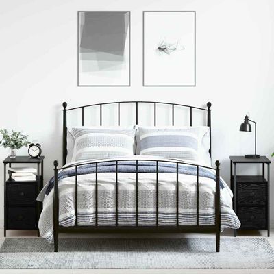 vidaXL Nočný stolík 2 pcs Čierny dub 30 x 60 x 60 cm Kompozitné drevo