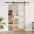 vidaXL Posuvné dvere ORKDAL Prírodná a čierna 93 x 211 cm