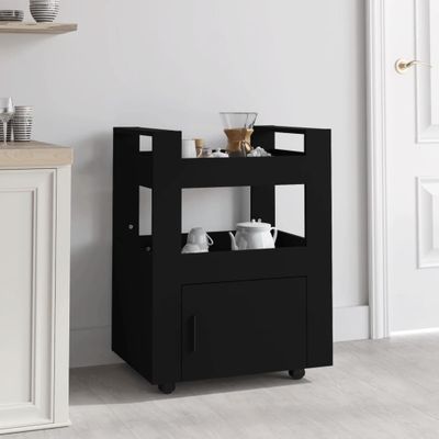 vidaXL Kuchynský vozík čierny 60x45x80 cm upravené drevo