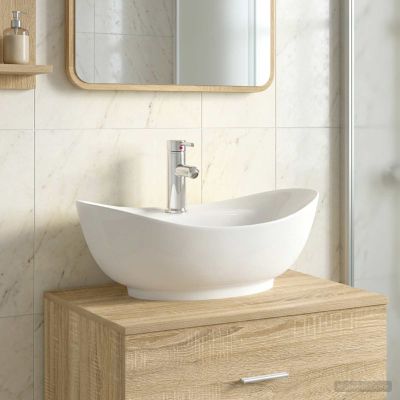 vidaXL Umývadlo do kúpeľne s batériou a odtokom Chróm 59 x 35 x 21 cm