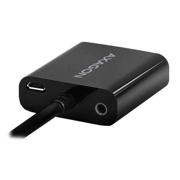 AXAGON RVH-VGAN, HDMI -> VGA AKTÍVNA redukcia / prepínač, FullHD, audio výstup, micro USB napájací konektor Prepínač, HDMI na VGA, Full HD 1920x1200, micro USB, audio jack, 0,2m, čierna