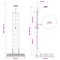 vidaXL Externá sprcha 225 cm Masívne akáciové drevo a nerezová oceľ