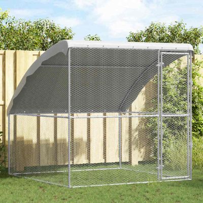 vidaXL Klietka pre sliepky Strieborná 2 x 2 x 2 m Pozinkovaná oceľ