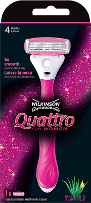 7001380E Wilkinson Quattro for Women holiaci strojček + 1 hlavica