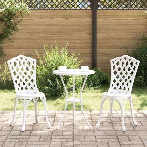 vidaXL Záhradná stolička 2 pcs Biela 39 x 40 x 87cm Hliník