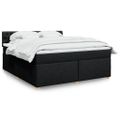 vidaXL Posteľný rám boxspring s matracom čierny 180x200 cm látka