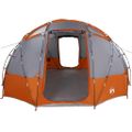 vidaXL Dómový stan so strechou Šedá a oranžová 475 x 475 x 235 cm taft