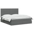 vidaXL Postel s úložným prostorem a matrací Tmavosivá 140 x 190 cm