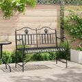 vidaXL Záhradná lavička 2 -Seater 103,5 x 59 x 89 cm Oceľ Čierna