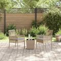 vidaXL Záhradný bistro set 3 ks Béžová polyratan