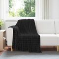 vidaXL Prikrývky na hodenie 6 ks Čierna 150 x 130 cm 2.75 kg Flís
