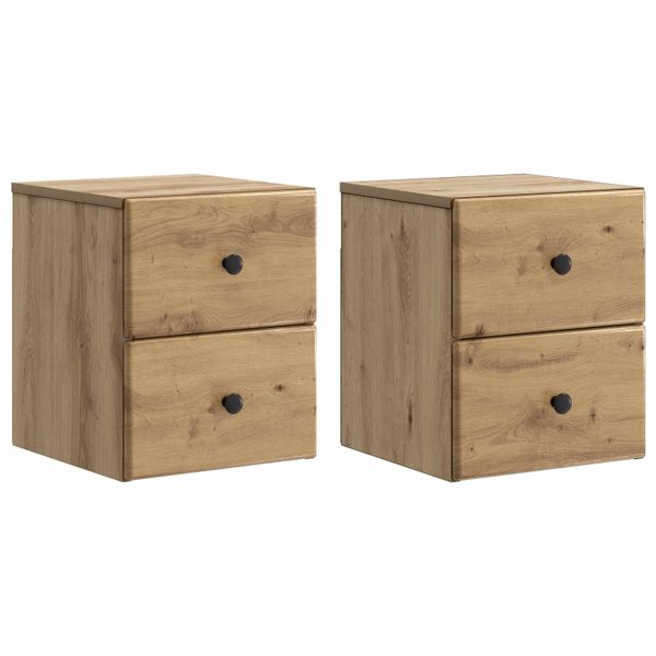 vidaXL Nástenná nočná skrinka 2 pcs Dub artisan 34,5 x 33 x 40 cm