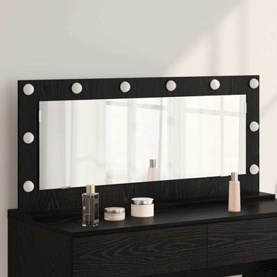 vidaXL Toaletné zrkadlo Obdĺžnikový Čierny dub 100 x 45 x 18 cm